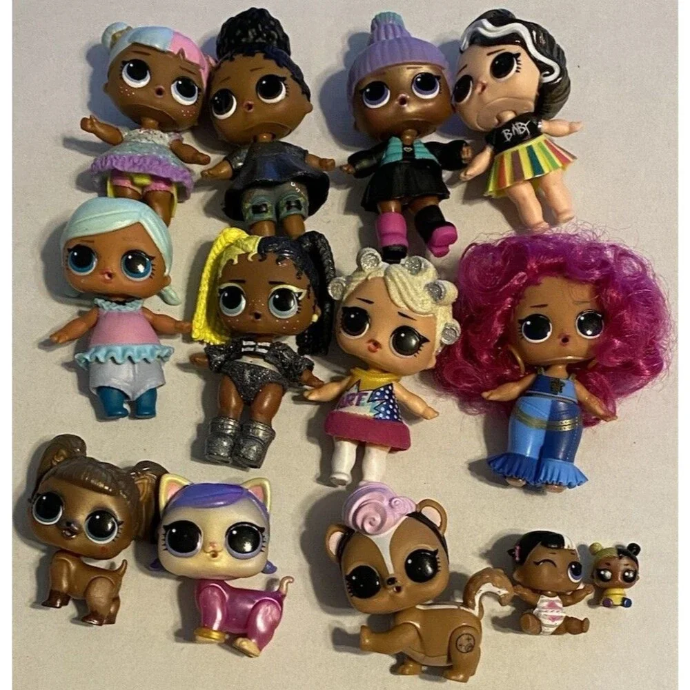 LOL Surprise Dolls Lot 8 Dolls, 2 Babies, 3 pets, 21 Accessories Bundle GUC